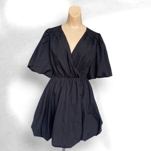 ENTRO Black Bubble Hem Mini Dress